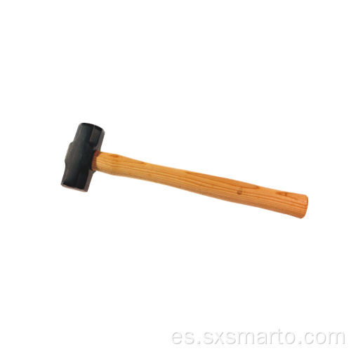 Martillo de piedra con mango de madera